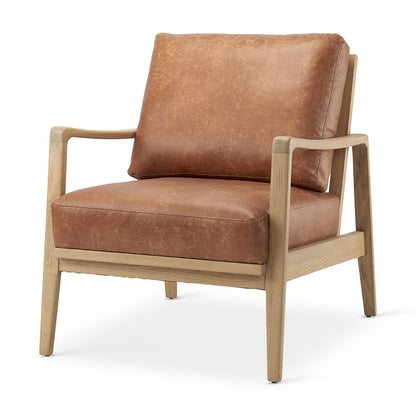 Mercana - Raeleigh Tan Faux Leather Accent Chair - 69988 view 1