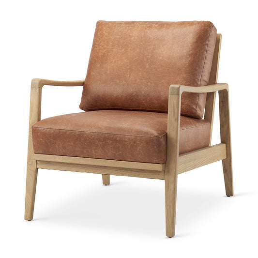 Mercana - Raeleigh Tan Faux Leather Accent Chair - 69988 view 1
