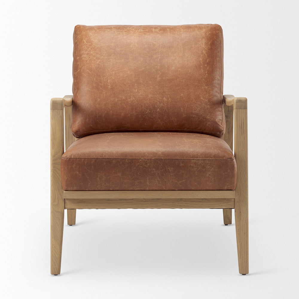 Mercana - Raeleigh Tan Faux Leather Accent Chair - 69988 view 2