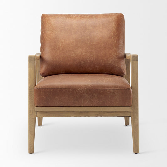 Mercana - Raeleigh Tan Faux Leather Accent Chair - 69988 view 2