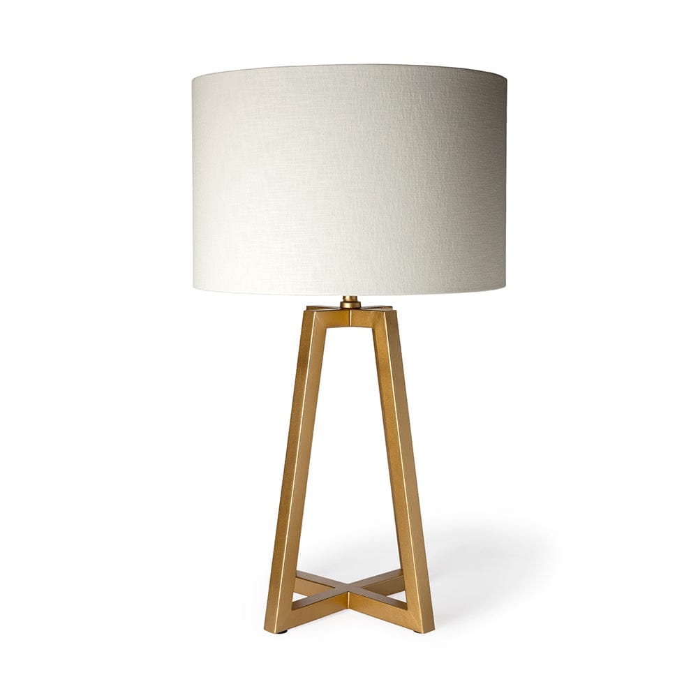 Mercana - Raelynn 29"H White-Linen Drum Shade w/ Gold Metal Frame Table Lamp - 68110 view 1