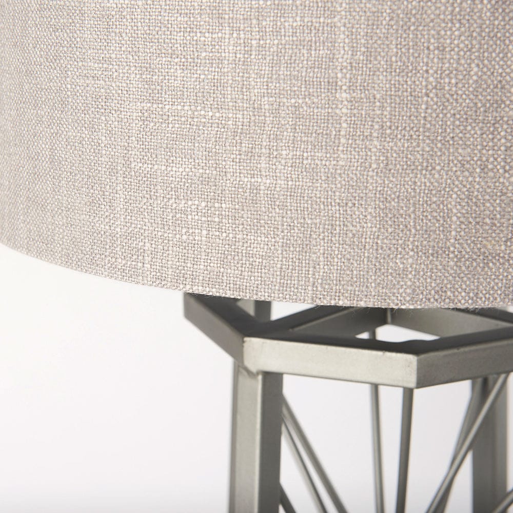 Mercana - Raen 28.5"H Gray Metal Octagonal Base w/Beige Shade Table Lamp - 68111 view 7