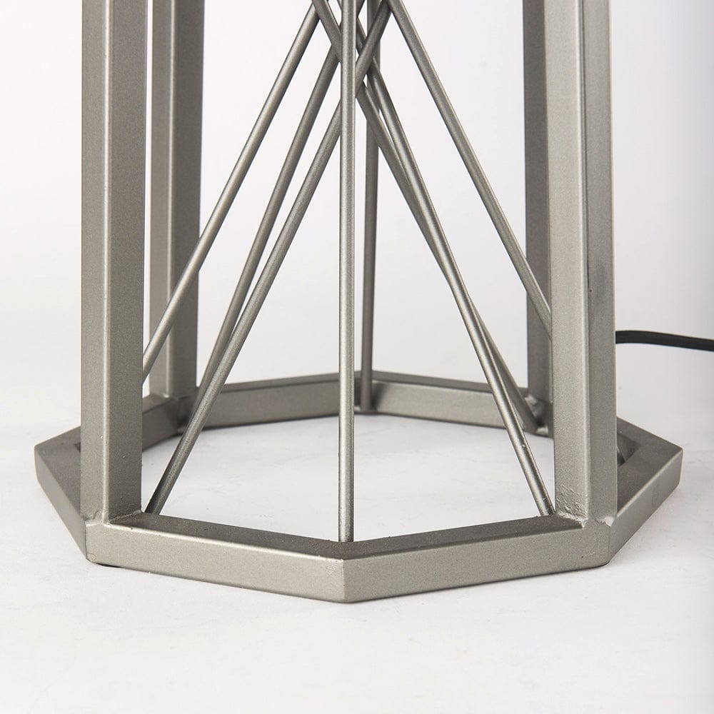 Mercana - Raen 28.5"H Gray Metal Octagonal Base w/Beige Shade Table Lamp - 68111 view 9
