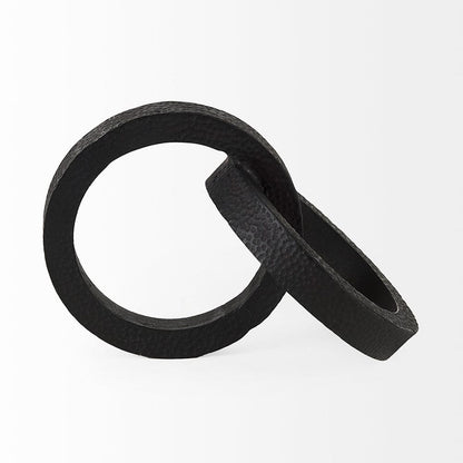Mercana - Rafiki Two Blackened Hammered Finish Metal Conjoined Circles - 69164 view 2