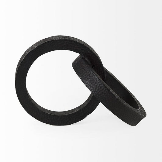 Mercana - Rafiki Two Blackened Hammered Finish Metal Conjoined Circles - 69164 view 2