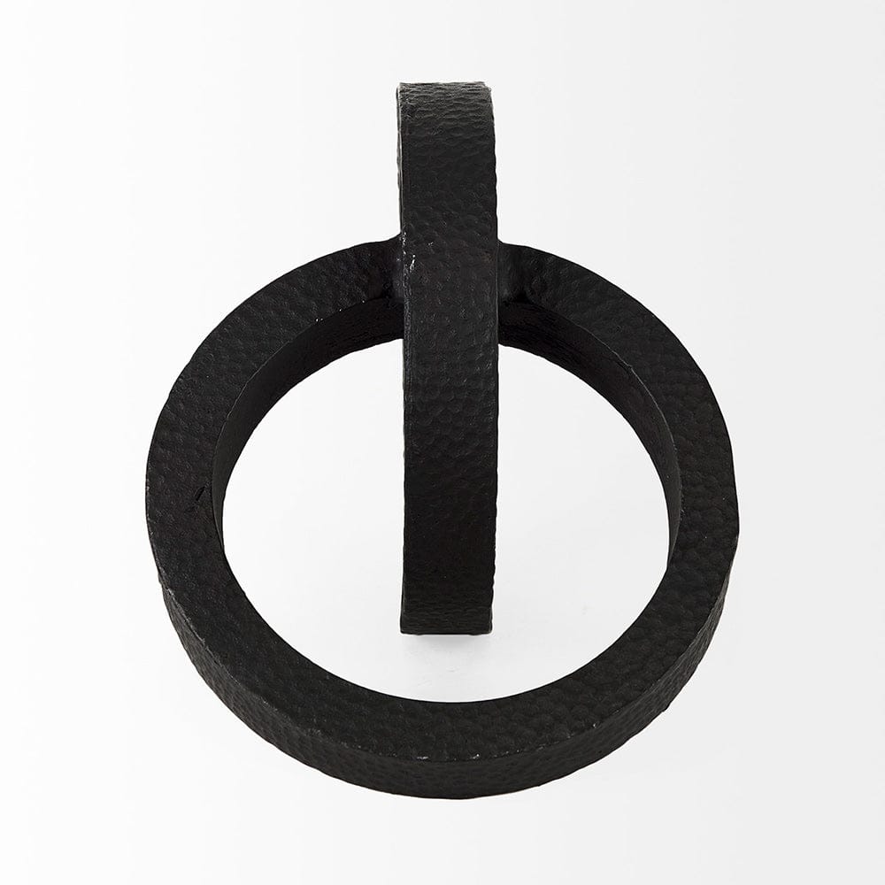 Mercana - Rafiki Two Blackened Hammered Finish Metal Conjoined Circles - 69164 view 3
