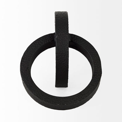 Mercana - Rafiki Two Blackened Hammered Finish Metal Conjoined Circles - 69164 view 3