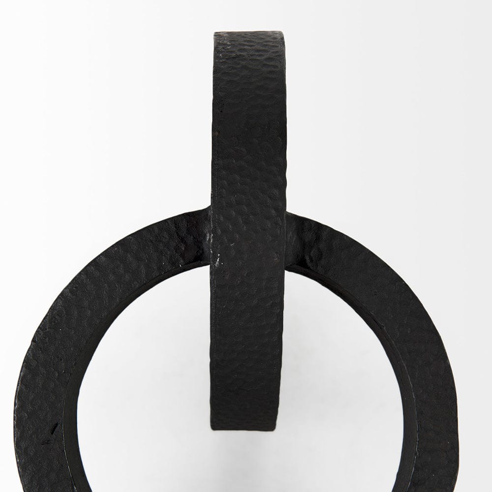Mercana - Rafiki Two Blackened Hammered Finish Metal Conjoined Circles - 69164 view 6