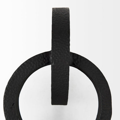 Mercana - Rafiki Two Blackened Hammered Finish Metal Conjoined Circles - 69164 view 6