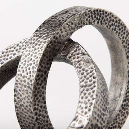 Mercana - Rafiki Two Blackened Silver Hammered Finish Metal Conjoined Circles - 69163_CLOSEOUT view 8