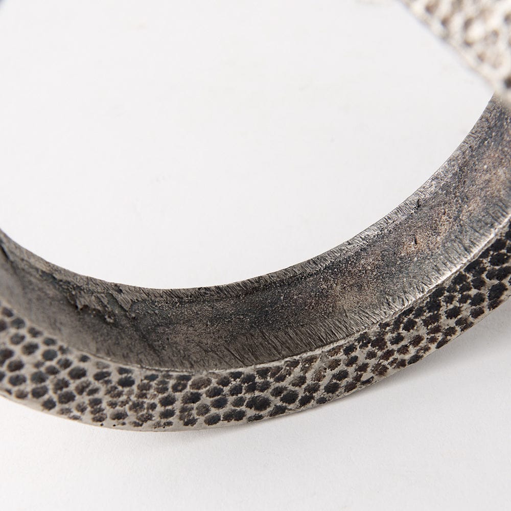 Mercana - Rafiki Two Blackened Silver Hammered Finish Metal Conjoined Circles - 69163_CLOSEOUT view 9