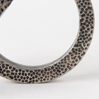 Mercana - Rafiki Two Blackened Silver Hammered Finish Metal Conjoined Circles - 69163_CLOSEOUT view 10