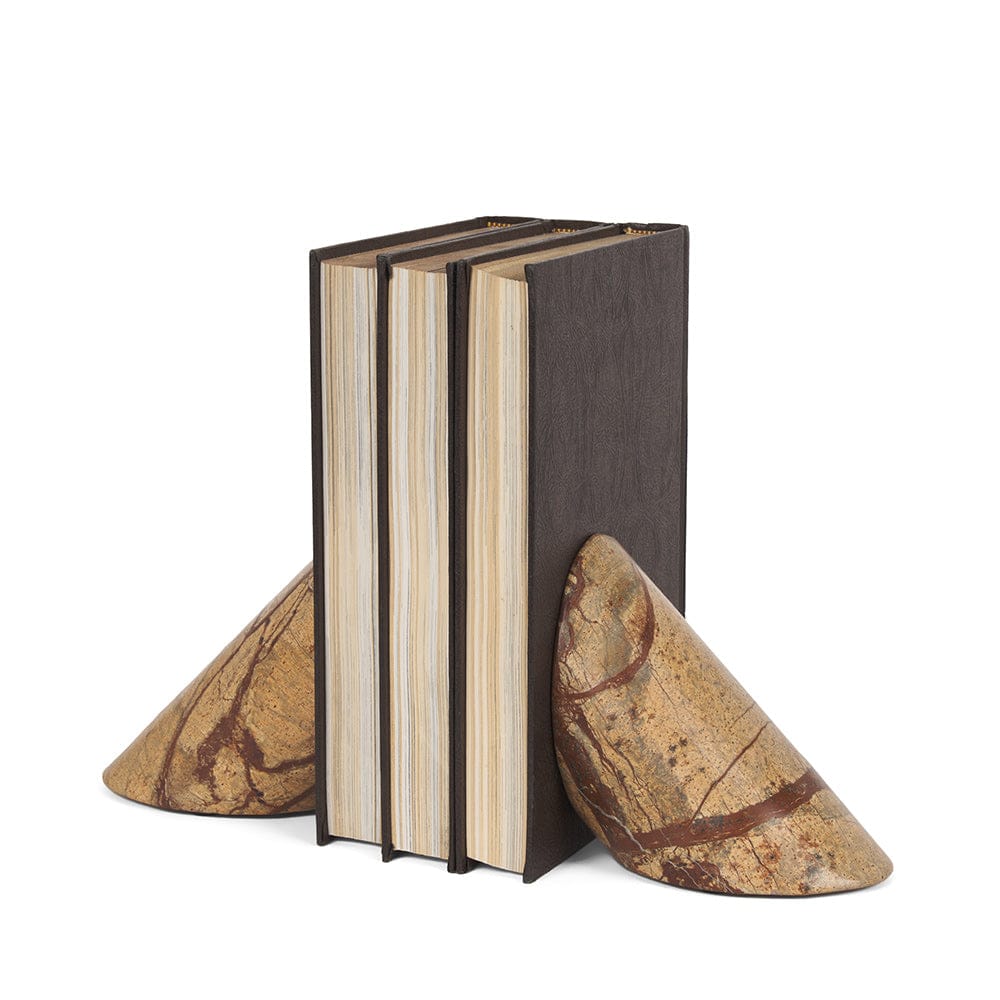 Mercana - Rahima Brown Forest Marble Angled Bookends - 70701 view 1