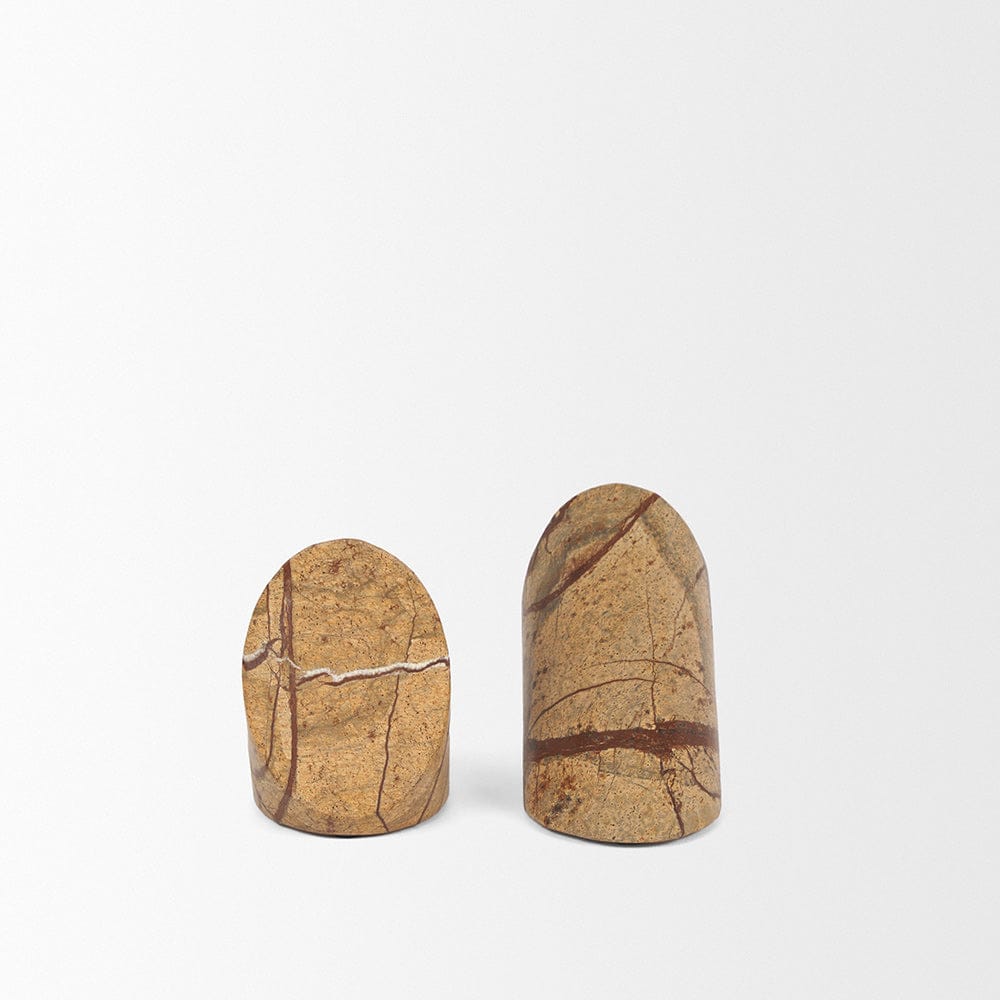 Mercana - Rahima Brown Forest Marble Angled Bookends - 70701 view 4