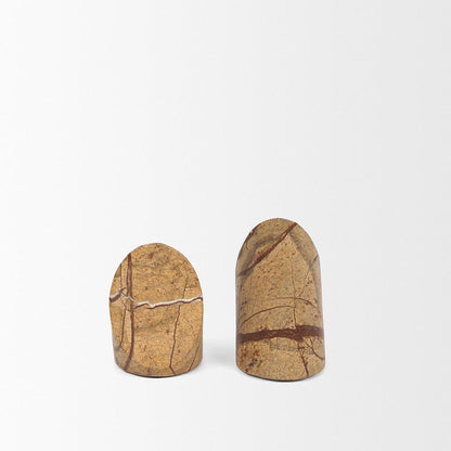 Mercana - Rahima Brown Forest Marble Angled Bookends - 70701 view 4