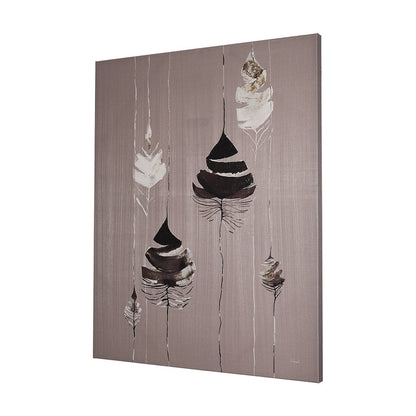 Mercana - Rain of Feather Warm Gray by Mercana Studio a Hand Embellished Textured Canvas - 102498-L view 2
