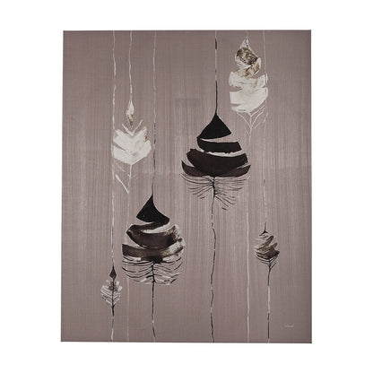 Mercana - Rain of Feather Warm Gray by Mercana Studio a Hand Embellished Textured Canvas - 102498-S view 1
