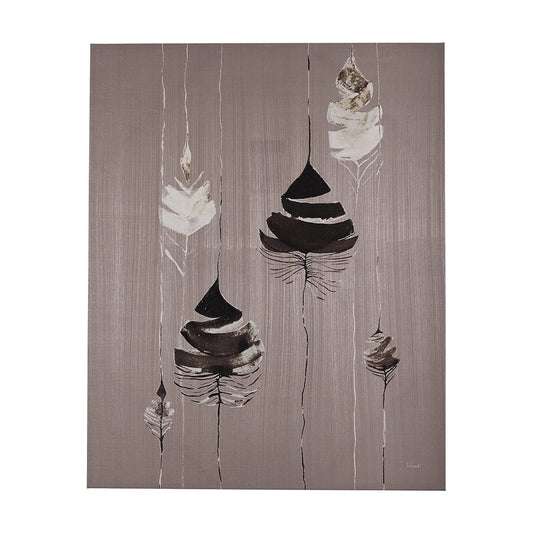 Mercana - Rain of Feather Warm Gray by Mercana Studio a Hand Embellished Textured Canvas - 102498-S view 1