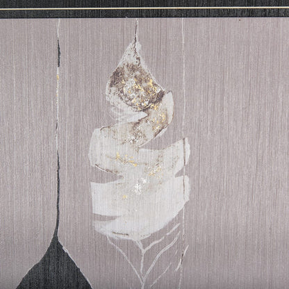 Mercana - Rain of Feather Warm Gray by Mercana Studio Hand Embellished Framed Art Print Matted under Glass - 14748 view 7