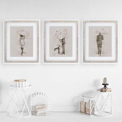 Mercana - Rainy Day Rendezvous by Mercana Studio Hand Embelished Textured Framed Art Print Matted under Glass - 9446 view 4