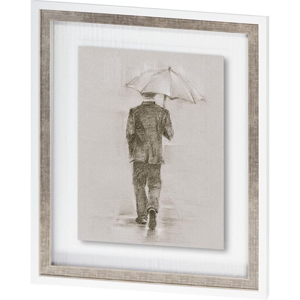 Mercana - Rainy Day Rendezvous by Mercana Studio Hand Embelished Textured Framed Art Print Matted under Glass - 9447 view 1