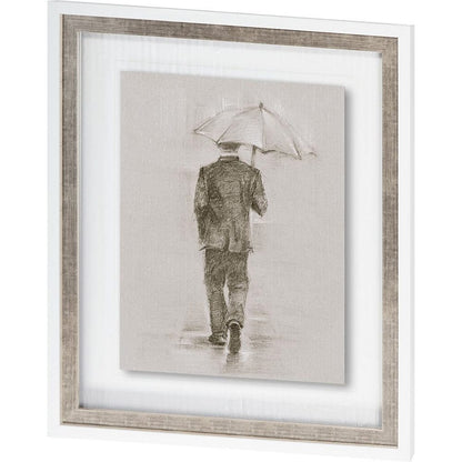 Mercana - Rainy Day Rendezvous by Mercana Studio Hand Embelished Textured Framed Art Print Matted under Glass - 9447 view 1