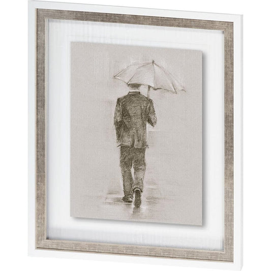 Mercana - Rainy Day Rendezvous by Mercana Studio Hand Embelished Textured Framed Art Print Matted under Glass - 9447 view 1