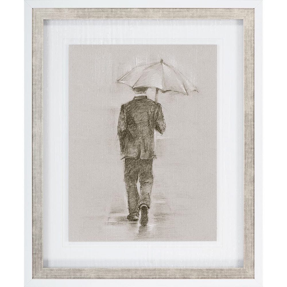 Mercana - Rainy Day Rendezvous by Mercana Studio Hand Embelished Textured Framed Art Print Matted under Glass - 9447 view 2