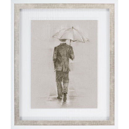 Mercana - Rainy Day Rendezvous by Mercana Studio Hand Embelished Textured Framed Art Print Matted under Glass - 9447 view 2