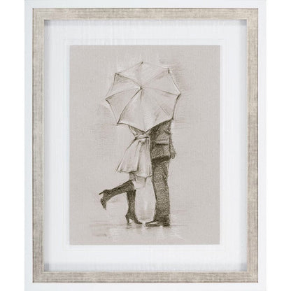 Mercana - Rainy Day Rendezvous by Mercana Studio Hand Embelished Textured Framed Art Print Matted under Glass - 9448 view 2