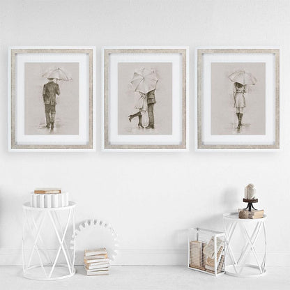 Mercana - Rainy Day Rendezvous by Mercana Studio Hand Embelished Textured Framed Art Print Matted under Glass - 9448 view 4