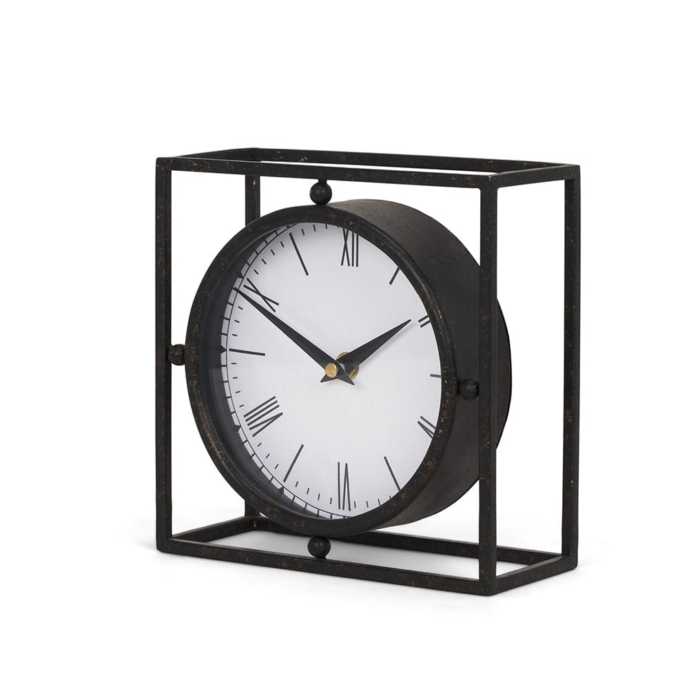 Mercana - Raisa Black w/ Gold Antiquing Metal Table Clock - 70690 view 1
