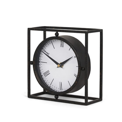 Mercana - Raisa Black w/ Gold Antiquing Metal Table Clock - 70690 view 1