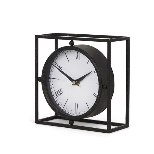 Mercana - Raisa Black w/ Gold Antiquing Metal Table Clock - 70690 view 1