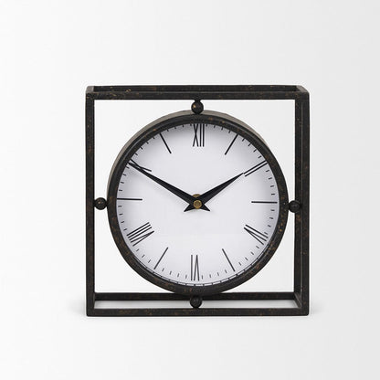 Mercana - Raisa Black w/ Gold Antiquing Metal Table Clock - 70690 view 2