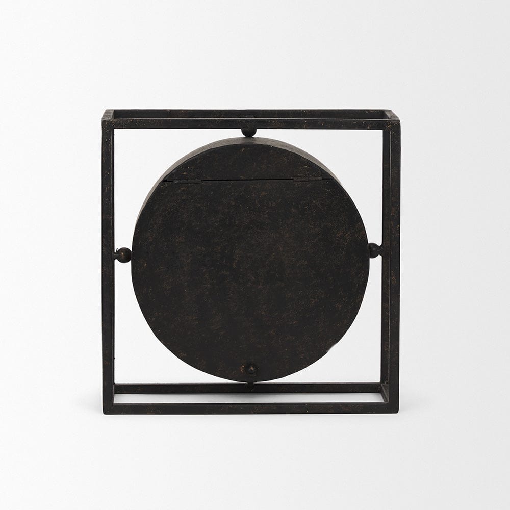 Mercana - Raisa Black w/ Gold Antiquing Metal Table Clock - 70690 view 4