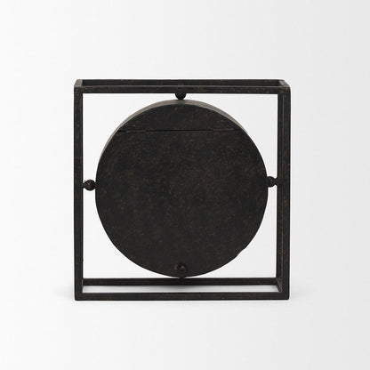 Mercana - Raisa Black w/ Gold Antiquing Metal Table Clock - 70690 view 4