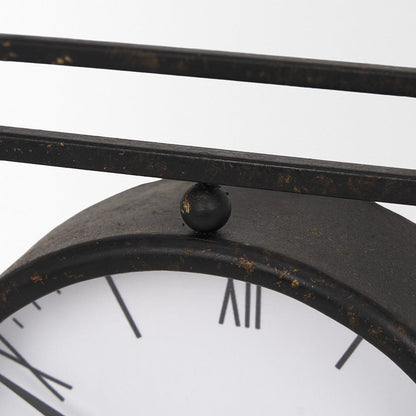 Mercana - Raisa Black w/ Gold Antiquing Metal Table Clock - 70690 view 6