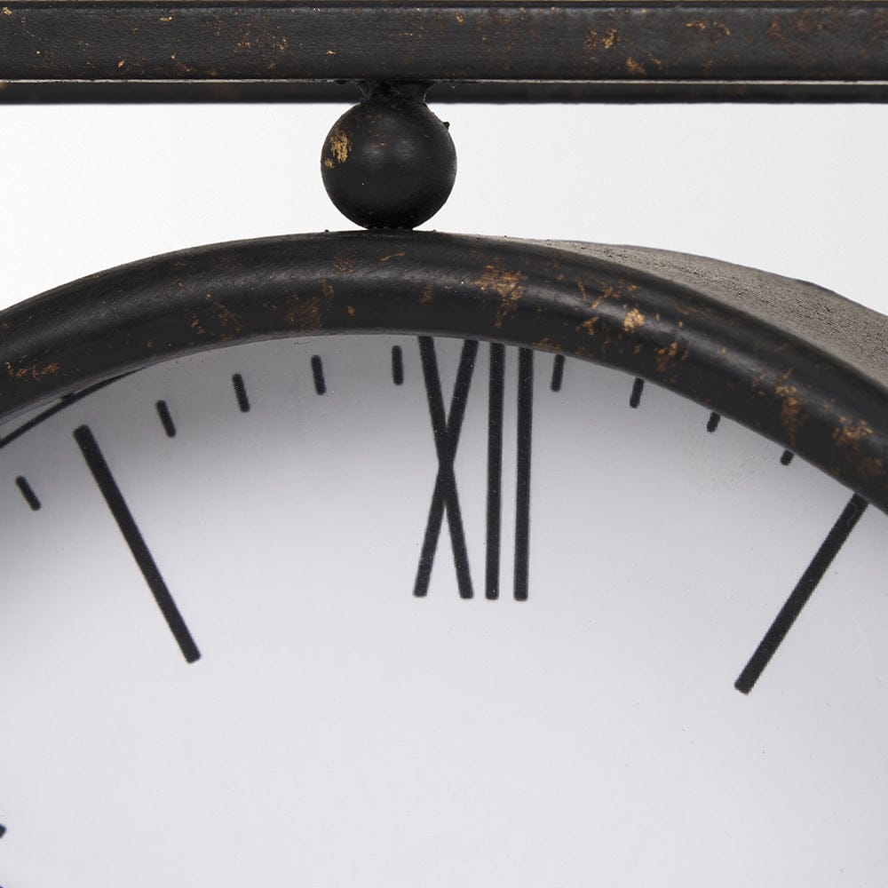 Mercana - Raisa Black w/ Gold Antiquing Metal Table Clock - 70690 view 7