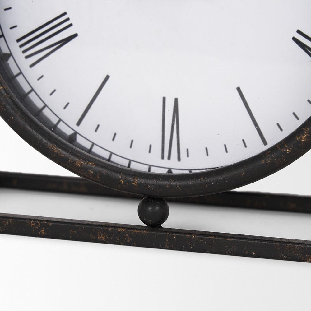 Mercana - Raisa Black w/ Gold Antiquing Metal Table Clock - 70690 view 9