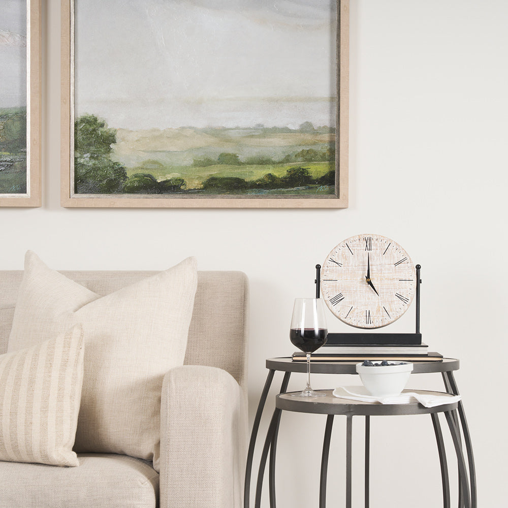 Mercana - Raja Matte Black Metal w/ Wood Table Clock - 70692 view 13