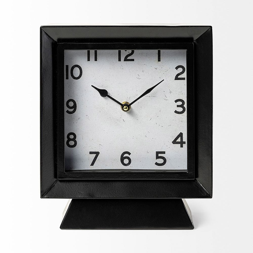 Mercana - Ralph I Black Metal Square Table Clock - 68736 view 3