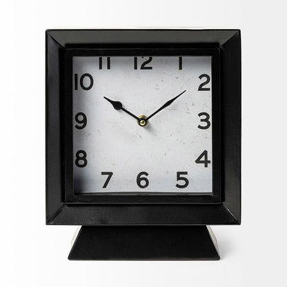 Mercana - Ralph I Black Metal Square Table Clock - 68736 view 3