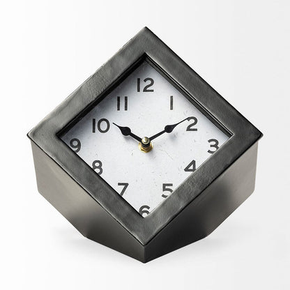 Mercana - Ralph II Black Metal Cube Table Clock - 68737 view 4