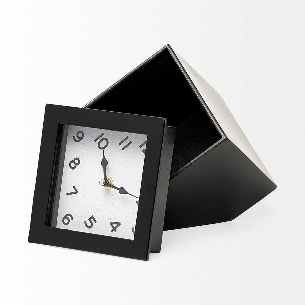 Mercana - Ralph II Black Metal Cube Table Clock - 68737 view 7