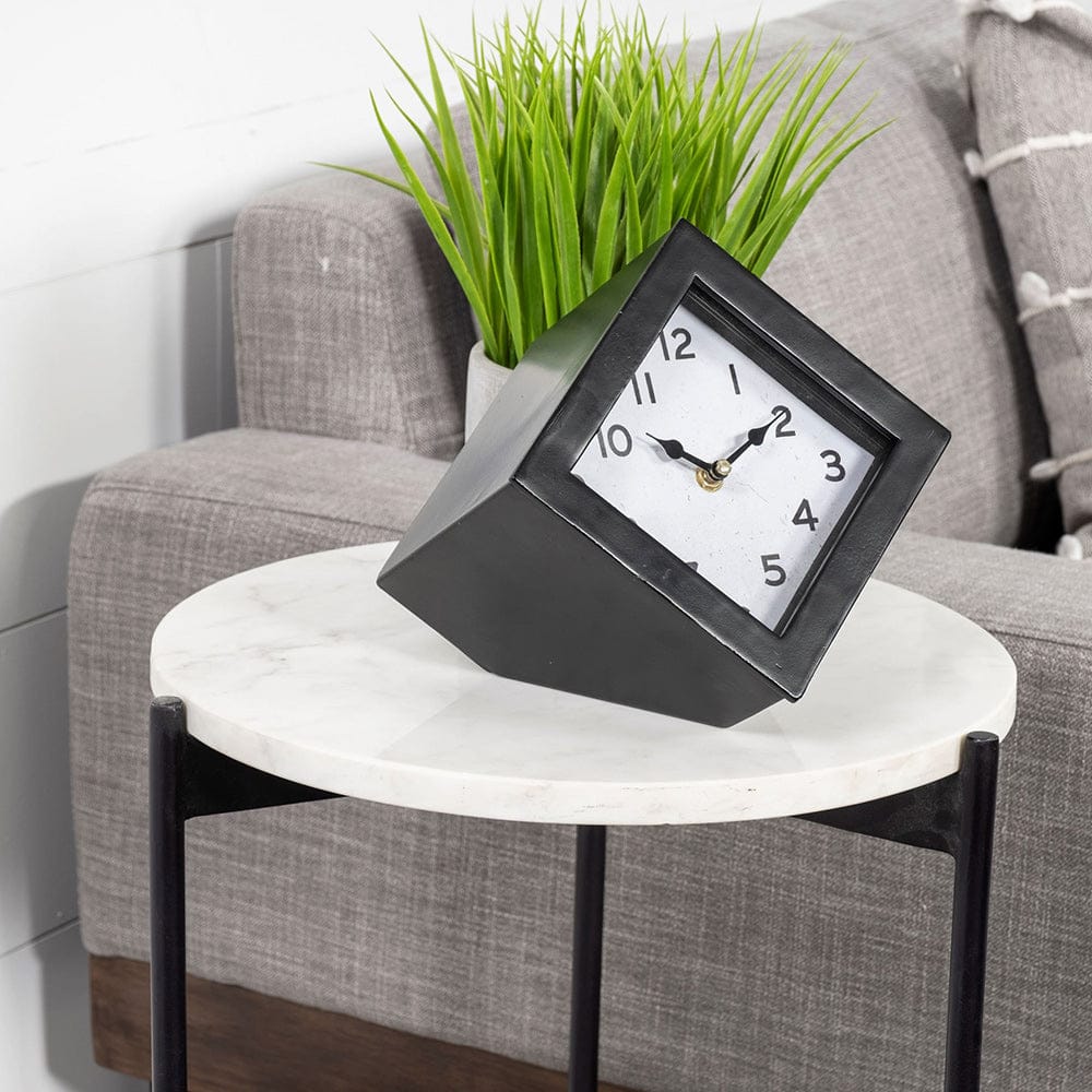 Mercana - Ralph II Black Metal Cube Table Clock - 68737 view 8