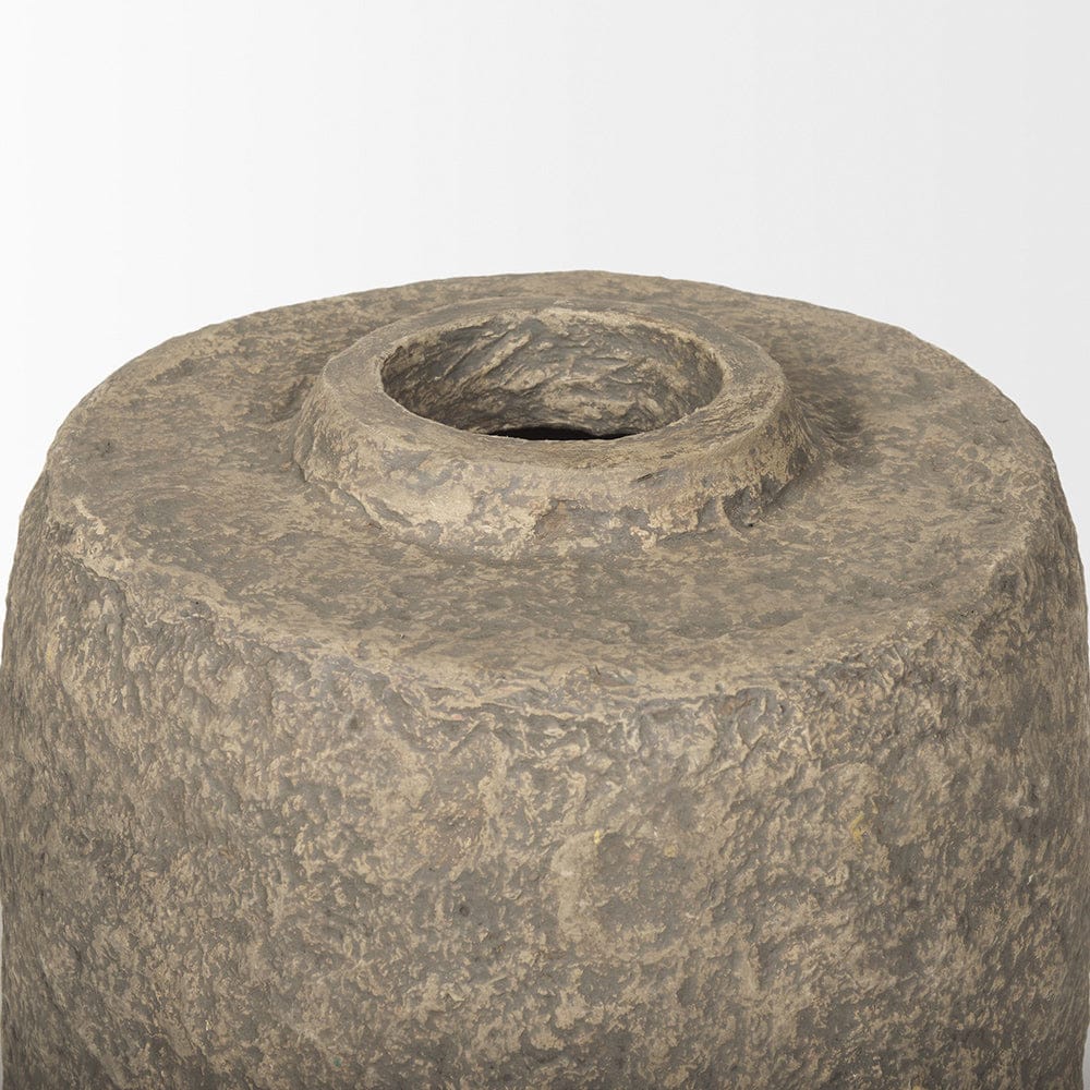 Mercana - Rama Large Gray Paper Mache Floor Vase - 70203_CLOSEOUT view 3