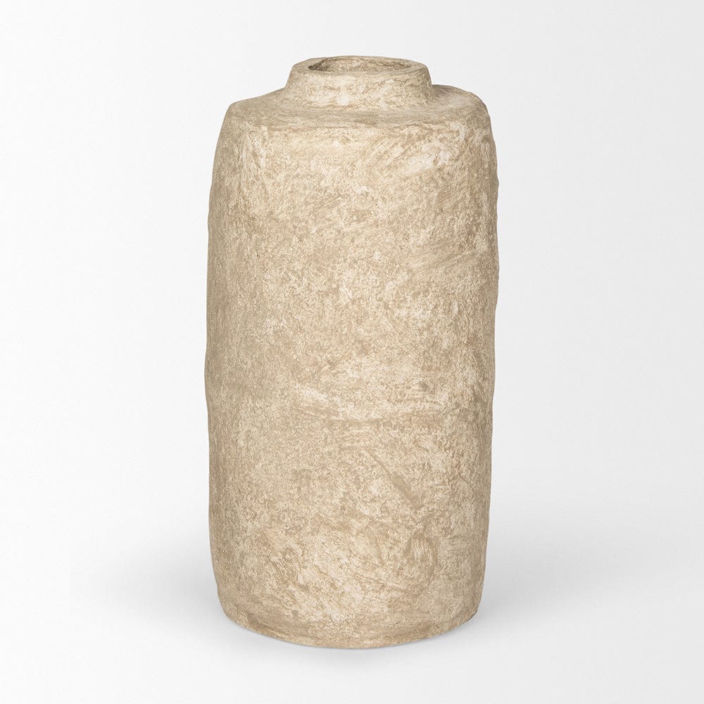 Mercana - Rama Small Beige Paper Mache Floor Vase - 70200 view 2