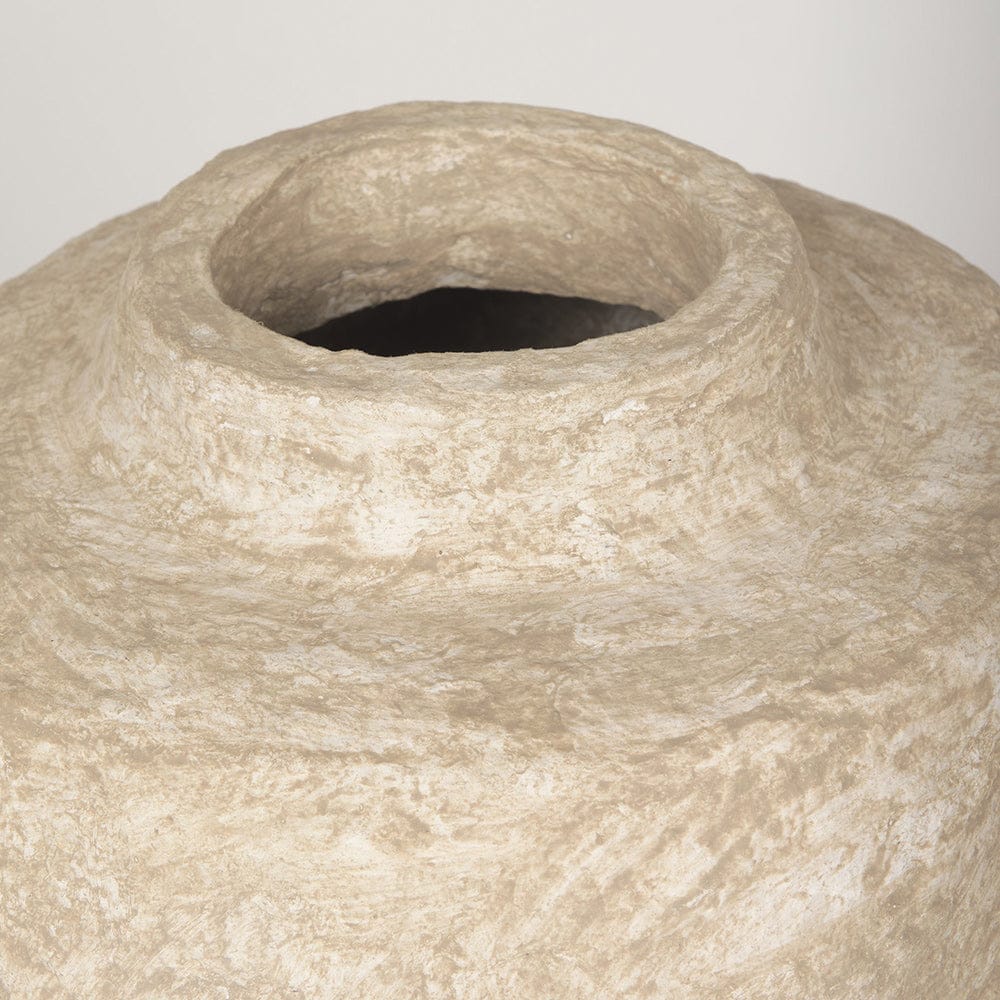 Mercana - Rama Small Beige Paper Mache Floor Vase - 70200 view 3