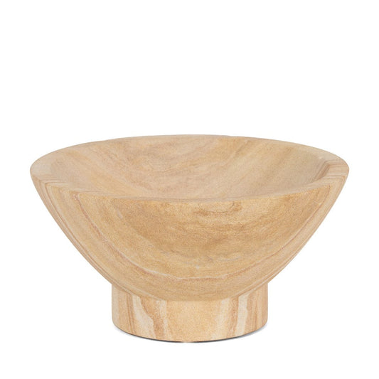 Mercana - Ramira Beige Sandstone Decorative Pedestal Bowl - 70704 view 1